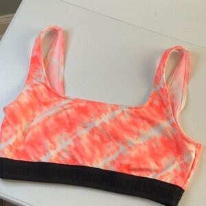 🎉 SALE PINK Victoria's Secret White and Orange Sports Bra Top